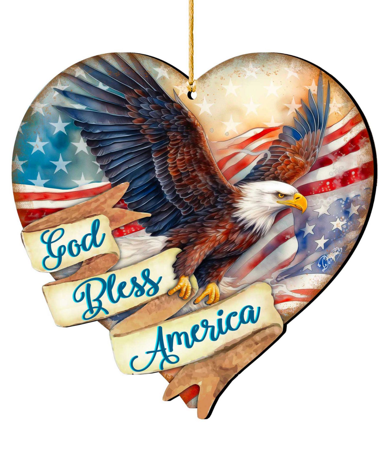 Рождественское украшение Designocracy God Bless America
