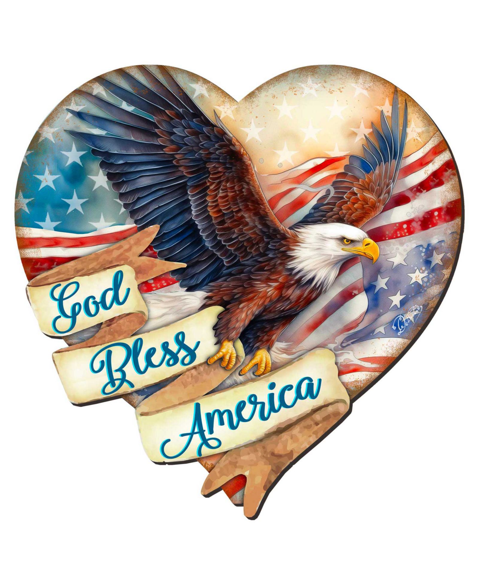 Декор Designocracy God Bless America Patriotic Eagle