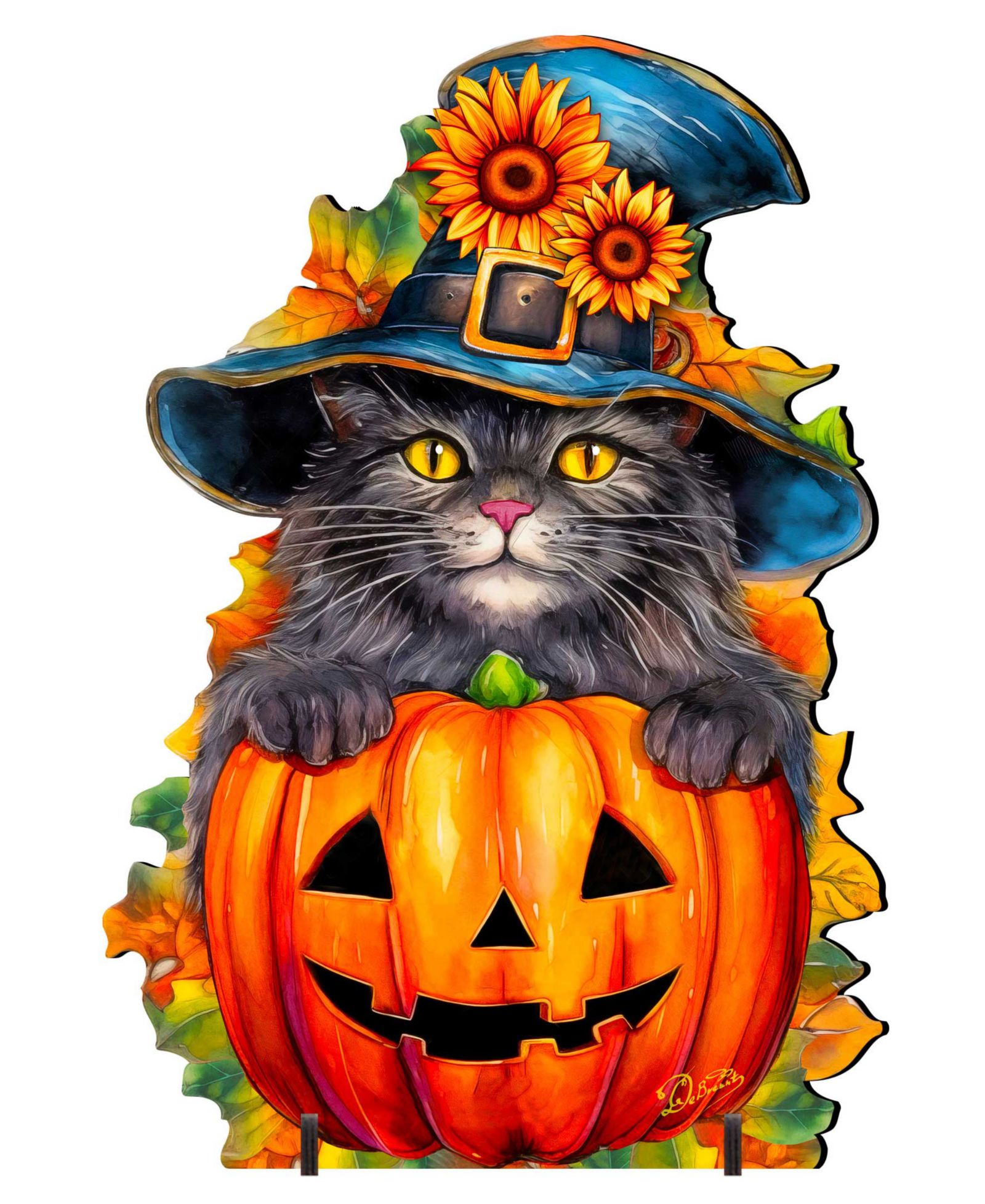 Декор для дома Designocracy Black Cat with Pumpkin Outdoor Décor