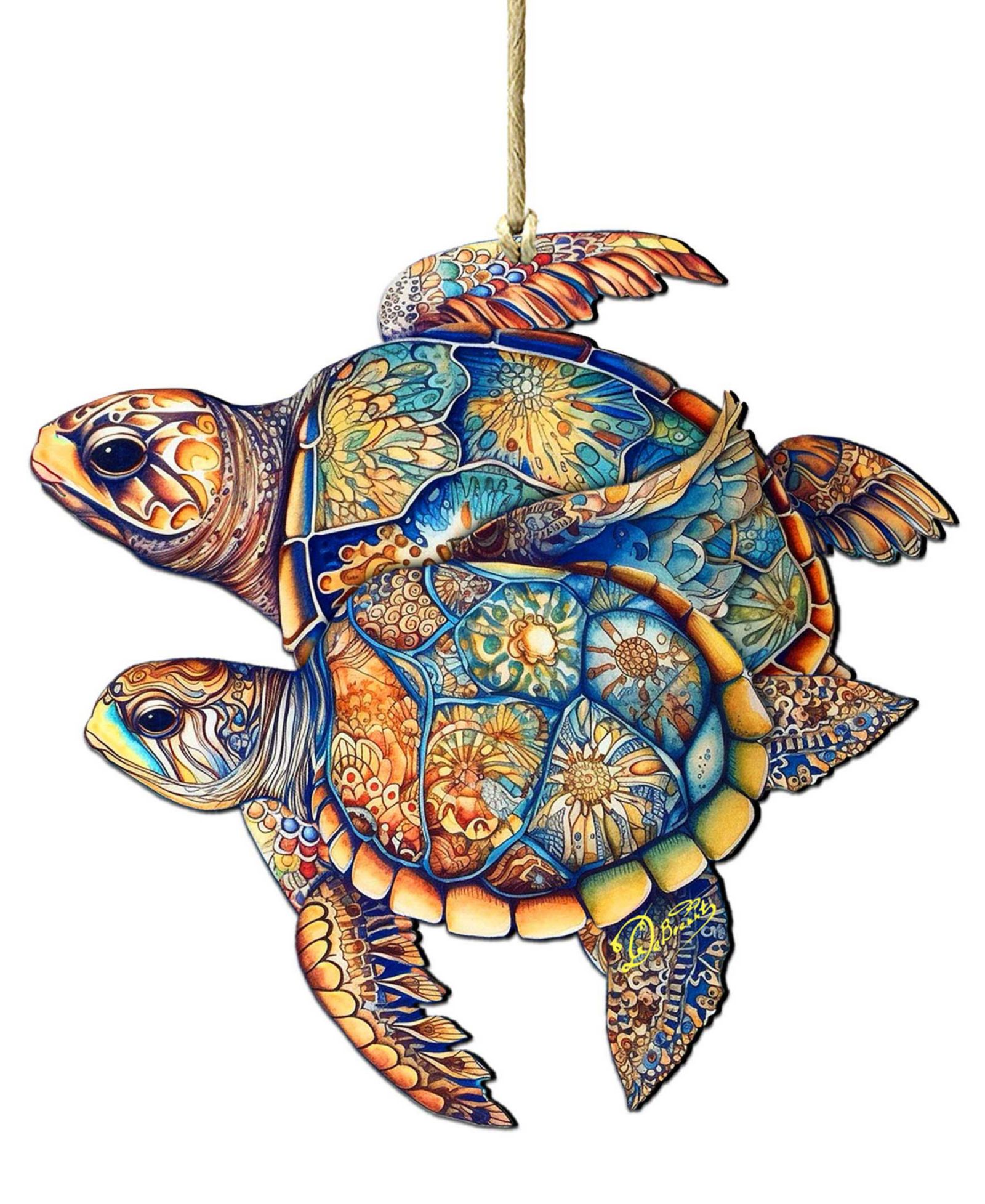 Деревянное украшение Designocracy Turtles Christmas