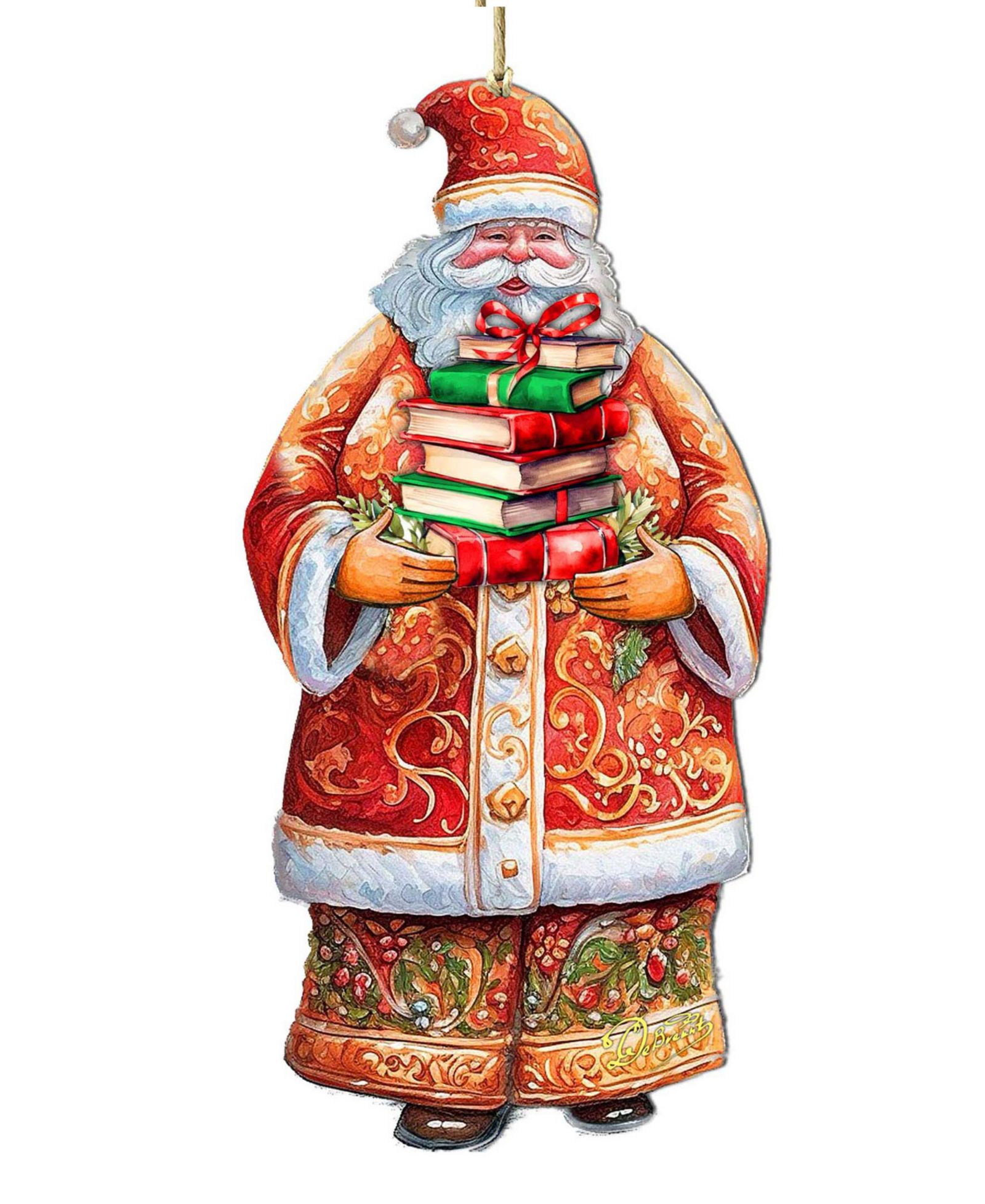 Designocracy Santa's Book Collection Ornament