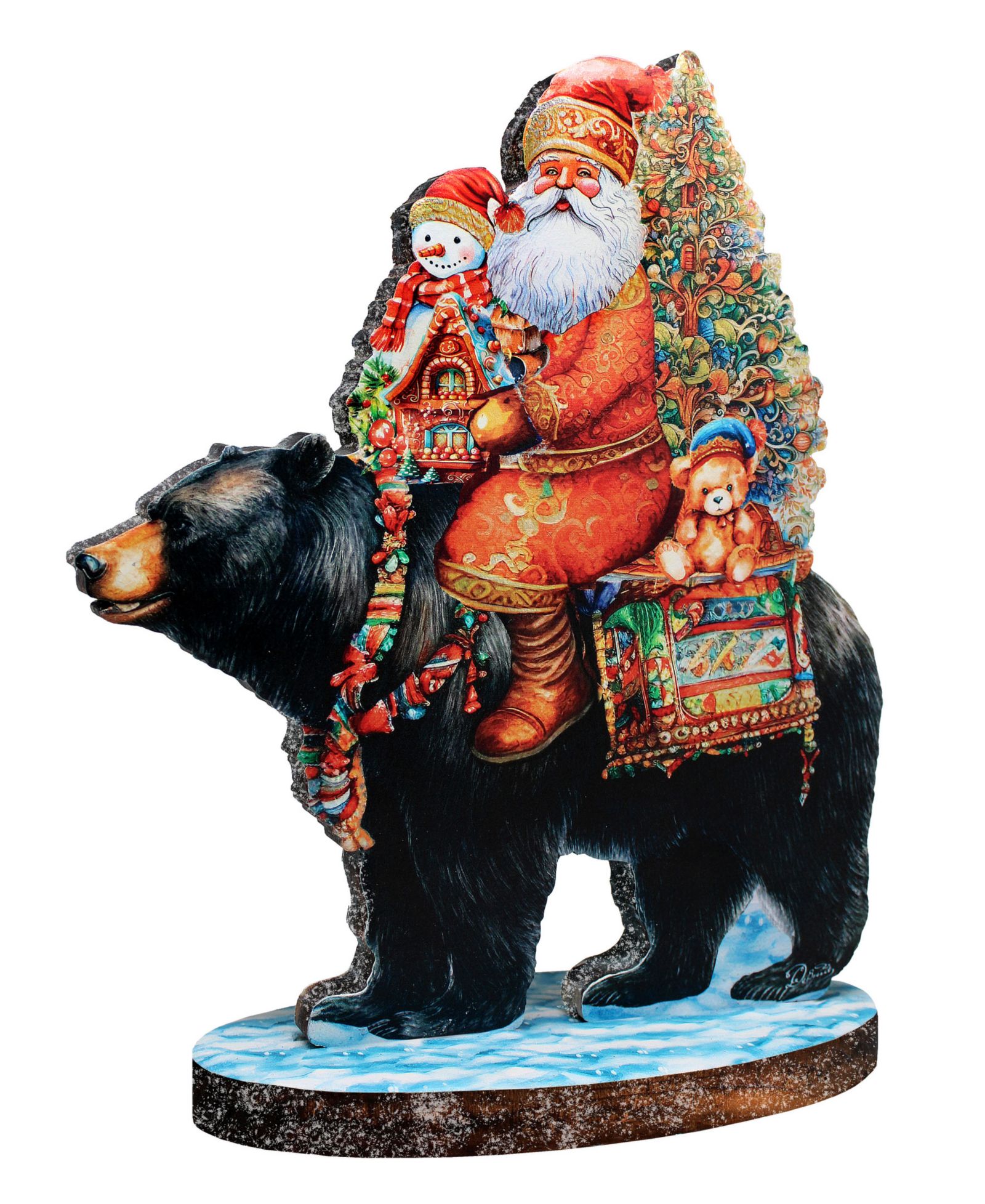 Декоративная фигурка G.DeBrekht Santa Claus Black Bear Friend