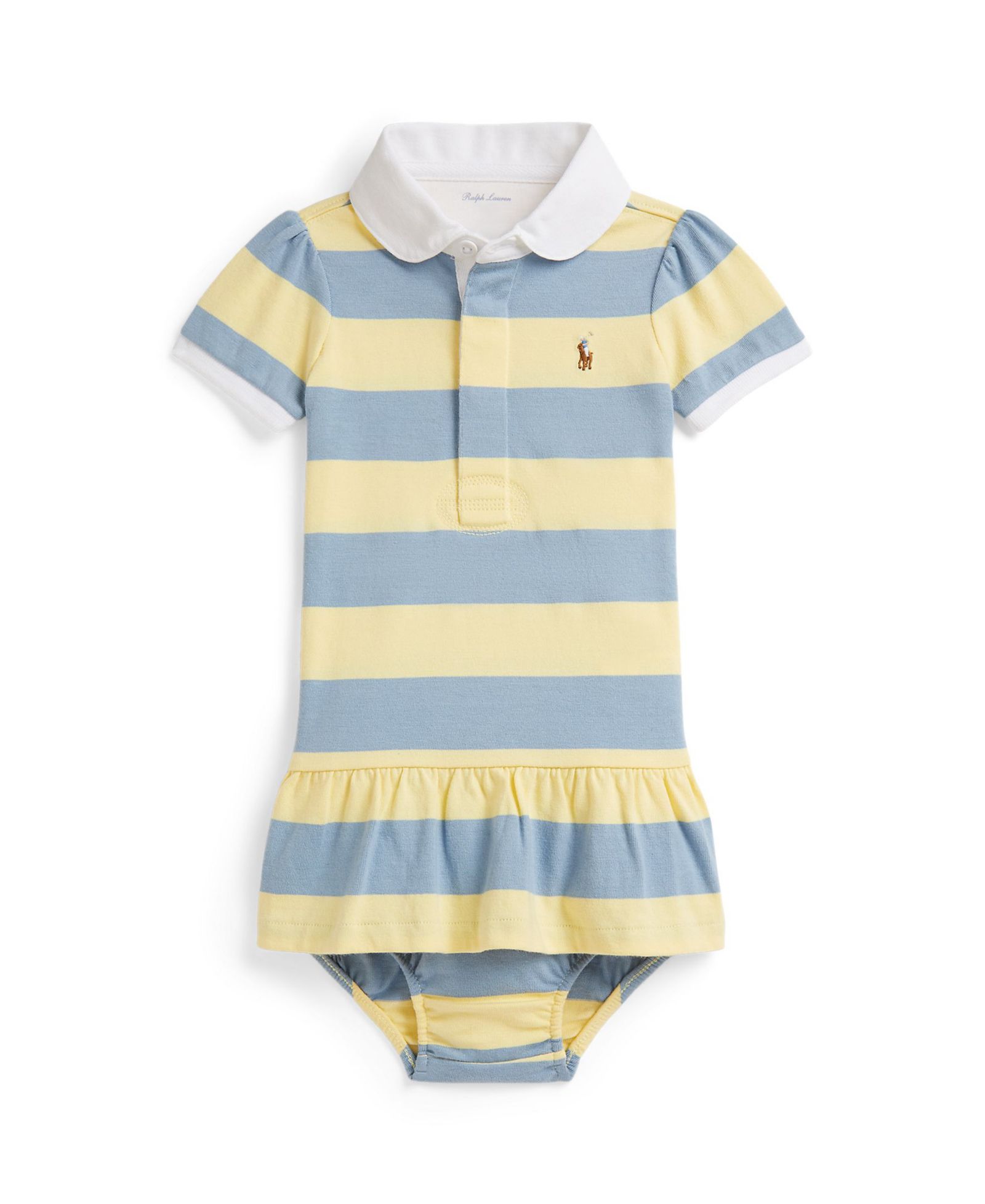 Детское поло Polo Ralph Lauren в полоску с юбкой-блумером