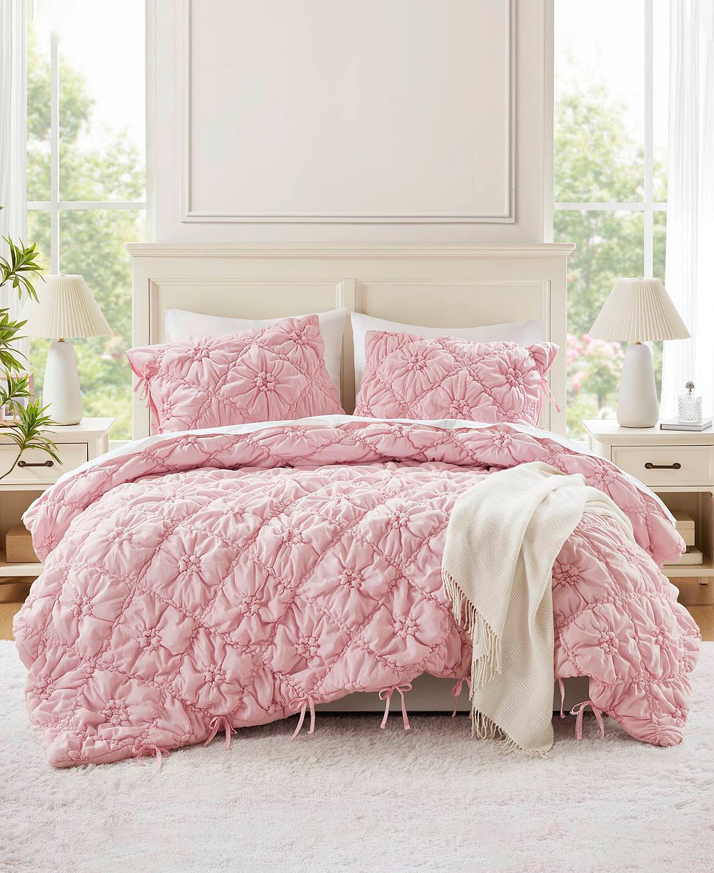 Intelligent Design Lily Floral Embroidery 3-Pc. Comforter Set, Full/Queen