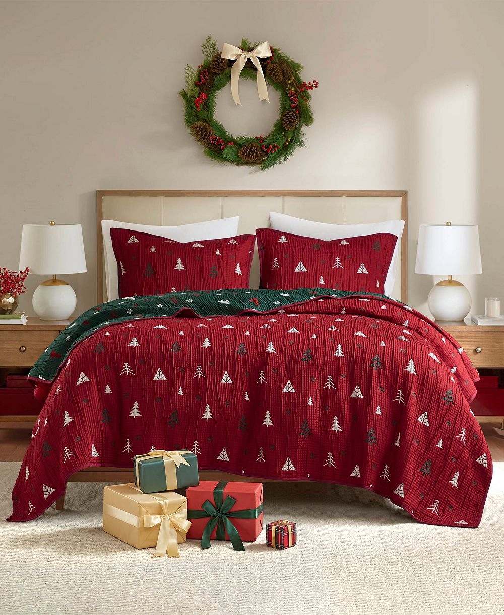 Madison Park Winter Holiday Reversible 3-Pc. Coverlet Set, King