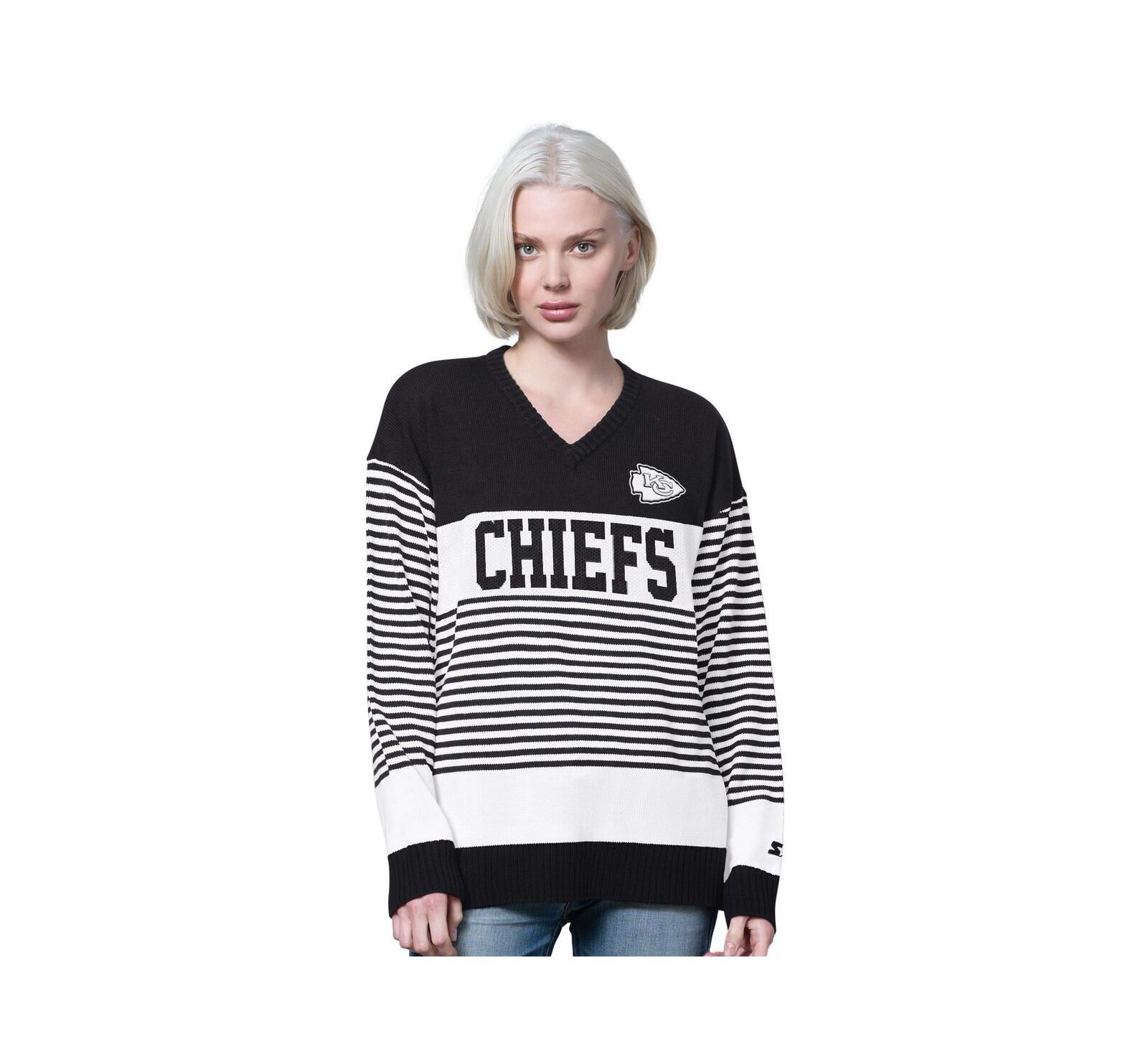 Женский свитер Starter Kansas City Chiefs No Huddle Striped V-Neck