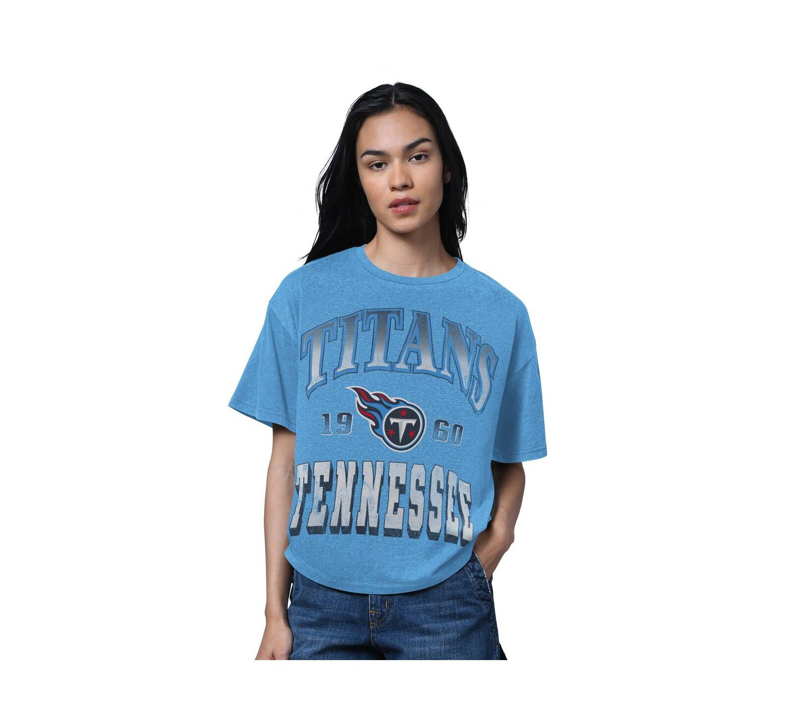 Starter Женская голубая футболка Tennessee Titans Oversized Hall of Fame