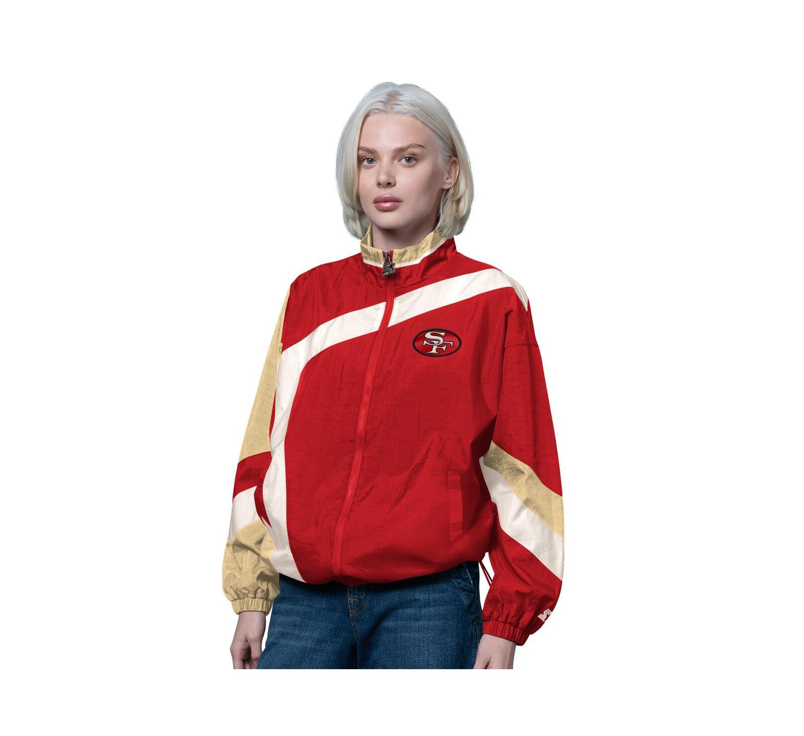 Starter Women's Scarlet/Gold San Francisco 49ers 1st Quarter Full-Zip Windbreaker Jacket