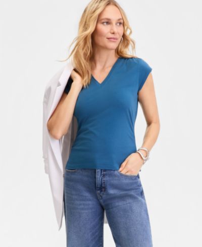 Женский футболк I.N.C. International Concepts Cap-Sleeve V-Neck
