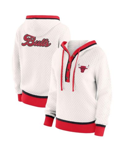 Женский белый худи-свитшот WEAR by Erin Andrews Chicago Bulls Plus Size