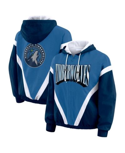 Женская ветровка WEAR by Erin Andrews Blue/Navy Minnesota Timberwolves Color-Block Full-Zip
