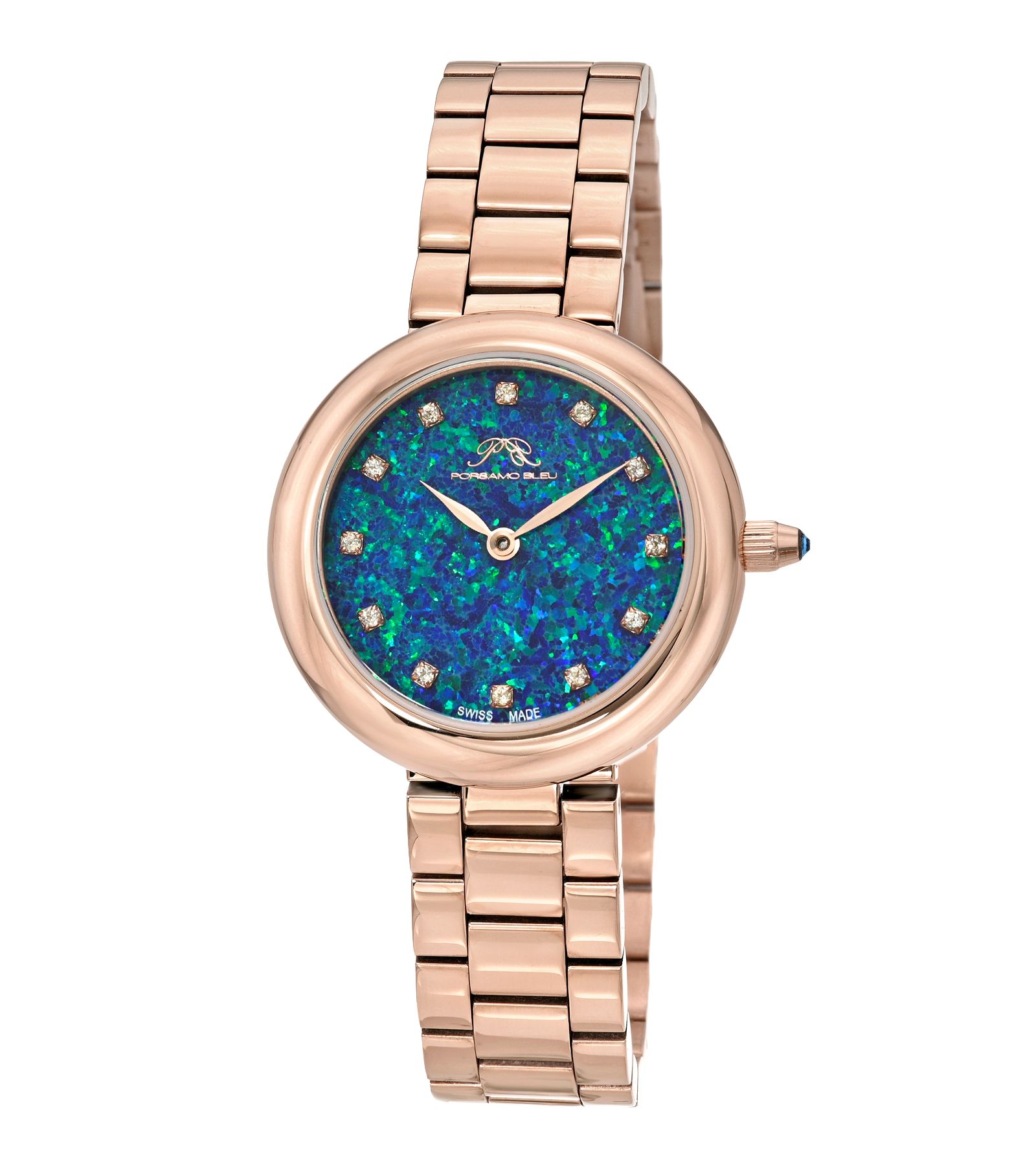 Женские наручные часы Porsamo Bleu Opal Topaz Rose Tone из нержавеющей стали 32 mm