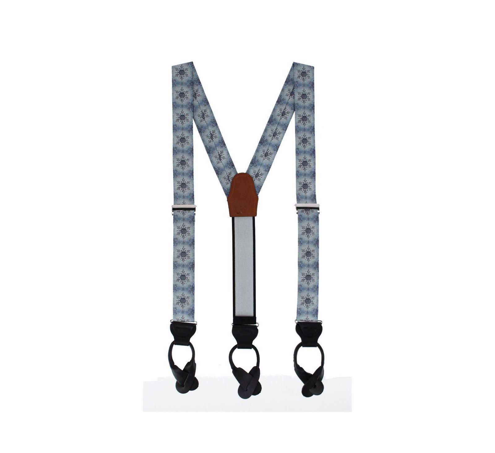 TRAFALGAR Men's Clarence The Classy Snowflake Silk Holiday Button End Brace