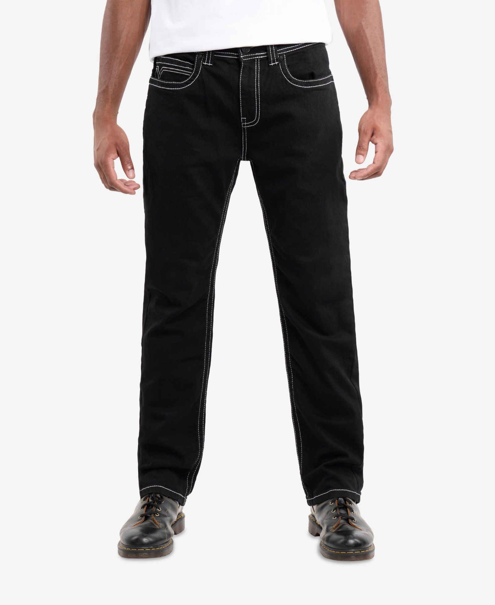 CULTURA Men's Saddle Stitch Roman Fit Denim Jeans