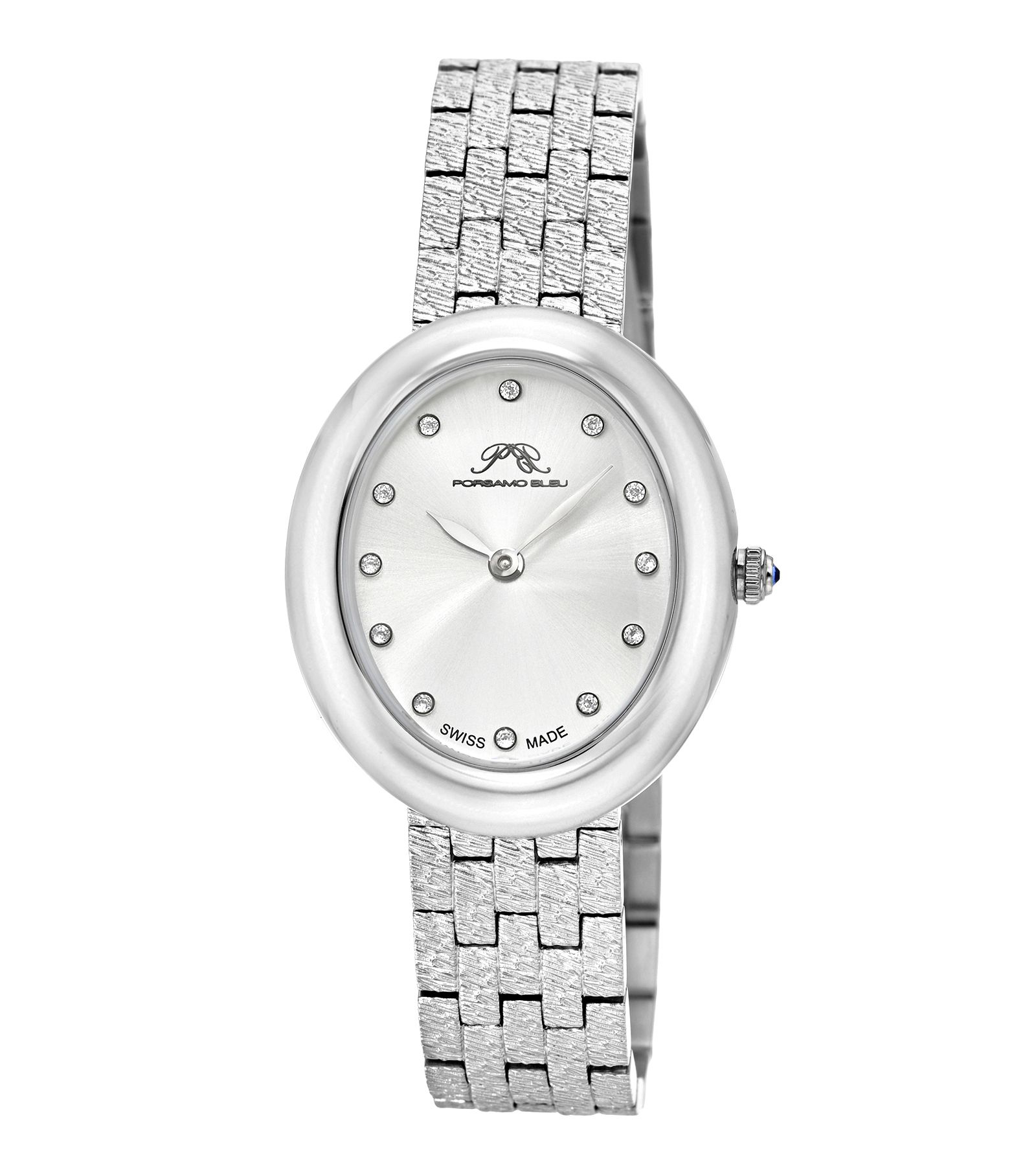 Часы Porsamo Bleu Women's Angelica Topaz Silver Tone Stainless Steel 35 mm