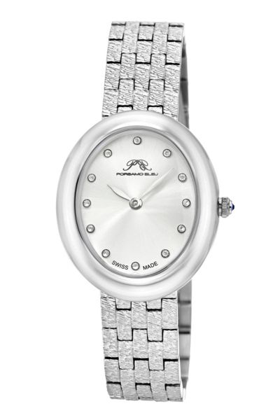 Часы Porsamo Bleu Women's Angelica Topaz Silver Tone Stainless Steel 35 mm