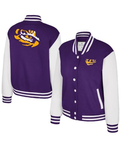 Colosseum Women's Purple LSU Tigers French Baguette Full Snap Fleece Jacket