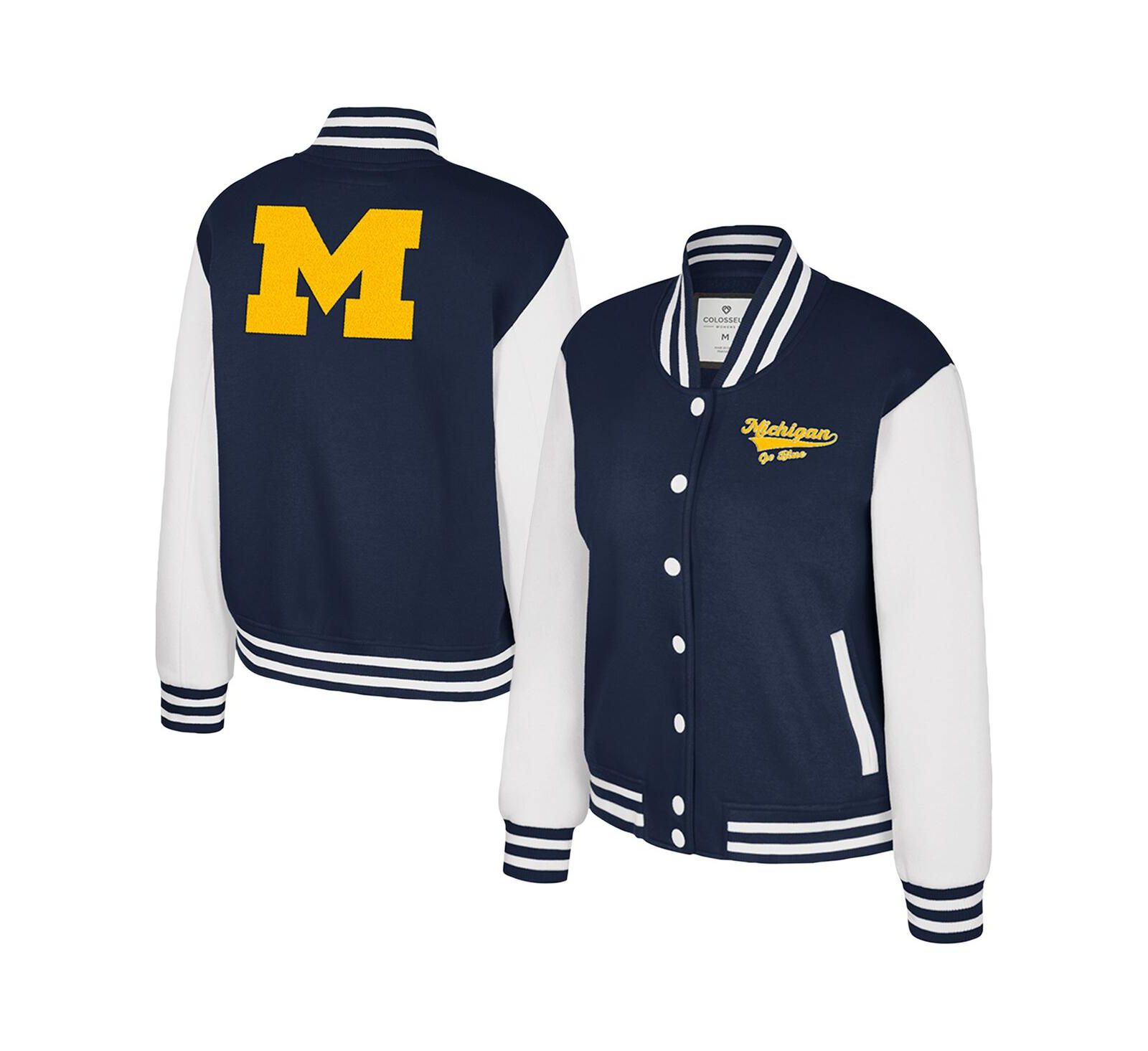 Женская флисовая куртка Colosseum Navy Michigan Wolverines French Baguette Full Snap