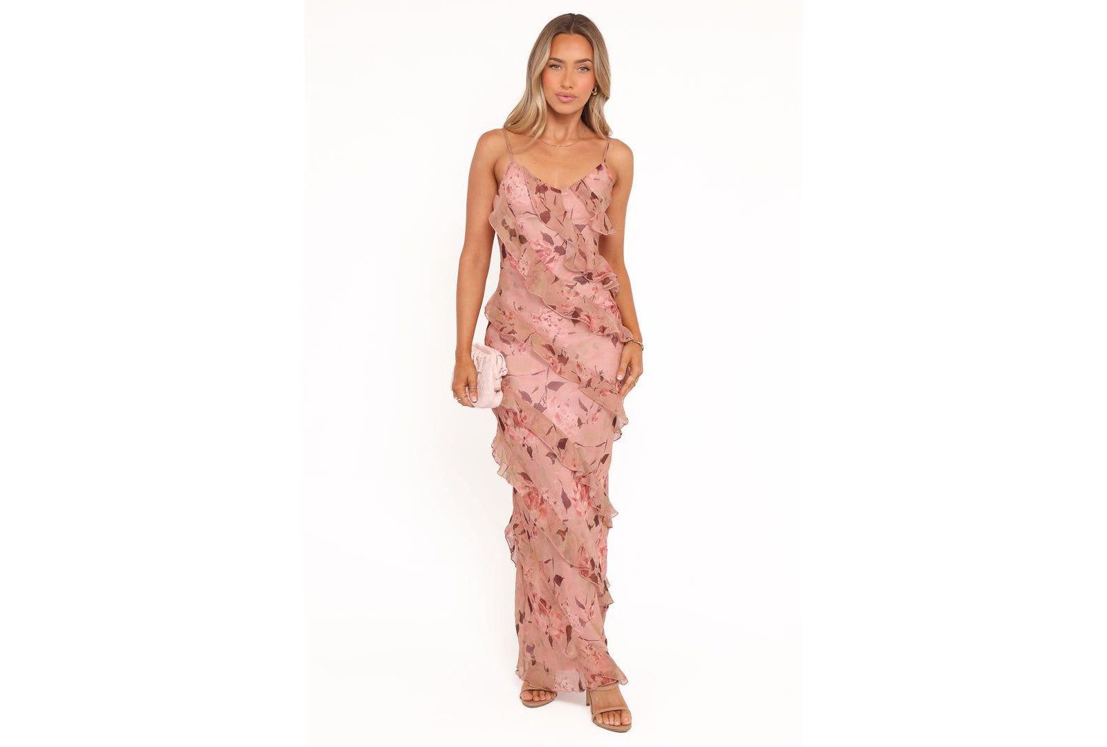 Женское платье Petal and Pup Ciao Ruffles Maxi - Pale Pink Floral