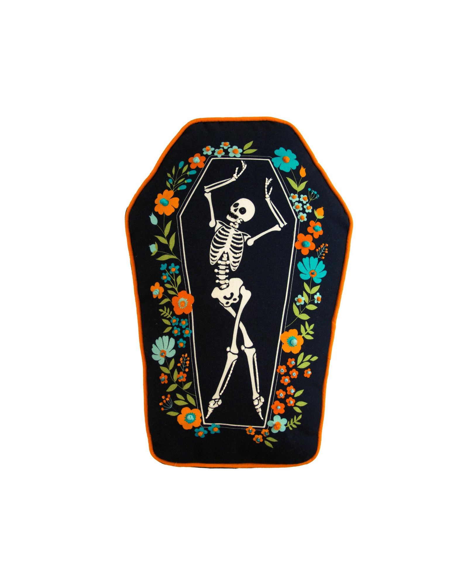 C&F Home Декоративная подушка 100% хлопок, Dancing Halloween Skeleton Floral Flowers, 12.5" x 18"