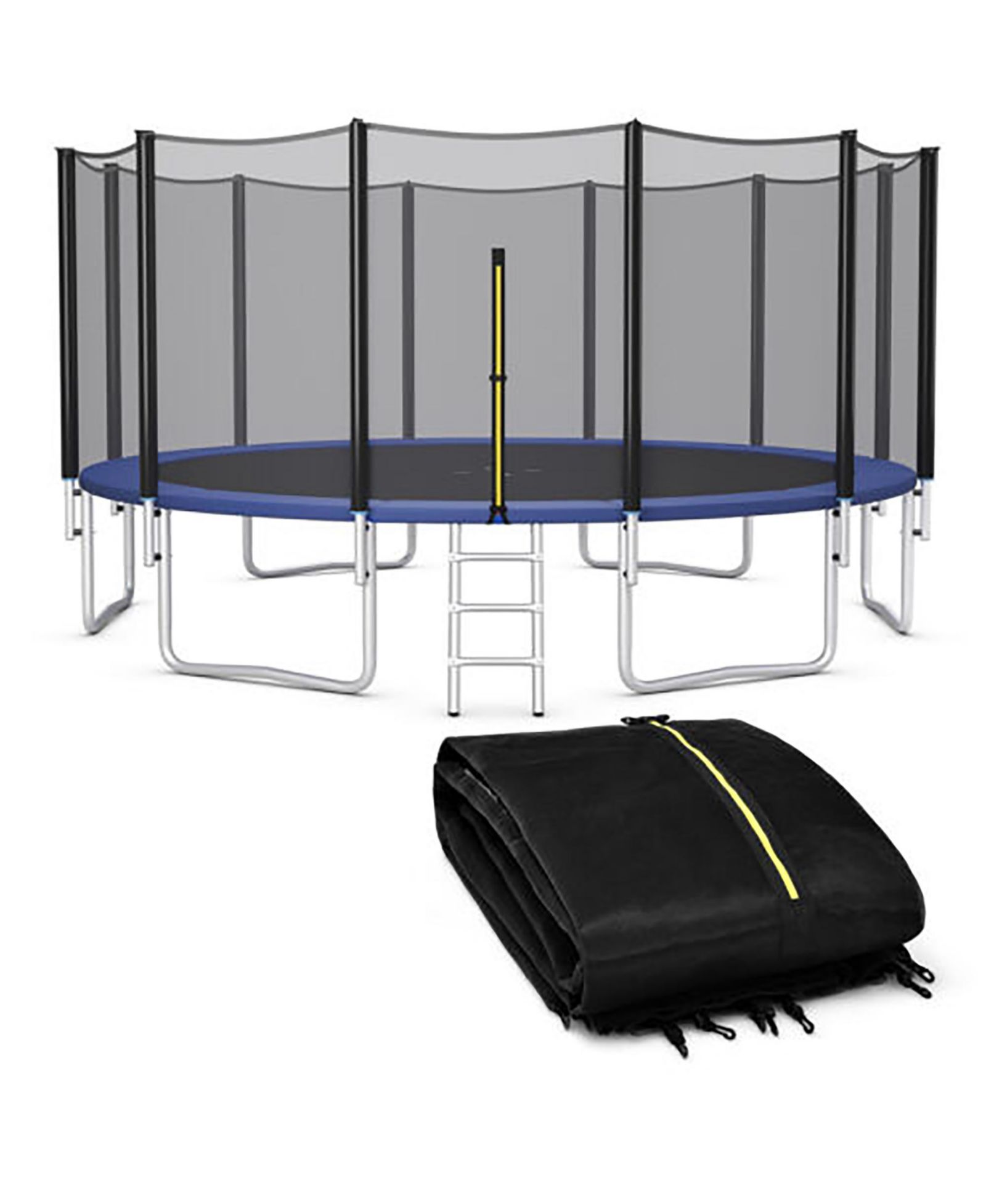 Gymax 16FT Trampoline Safety Net Replacement Protection Enclosure Net for 12 Poles