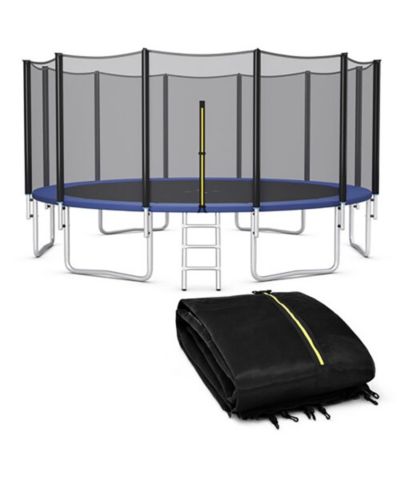 Gymax 16FT Trampoline Safety Net Replacement Protection Enclosure Net for 12 Poles