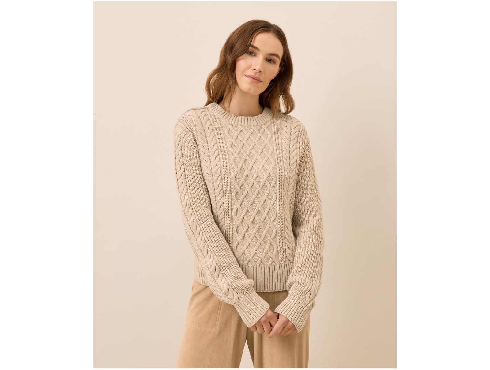 Pact Женский Cable Knit Crew Sweater