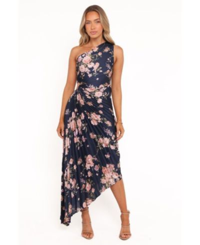 Petal and Pup Women's Kleo One Shoulder Maxi Dress - Navy Floral