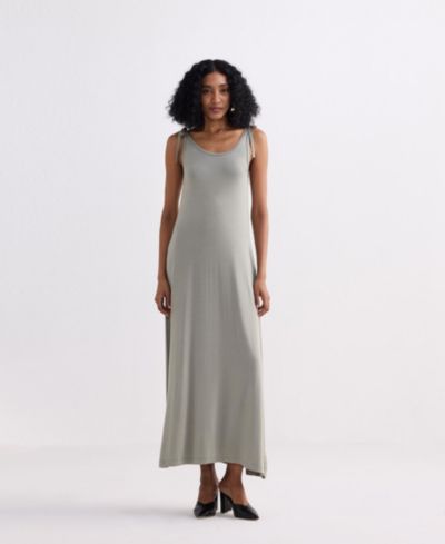 Reistor Women's Maxi Dress with Shoulder Tie-Details