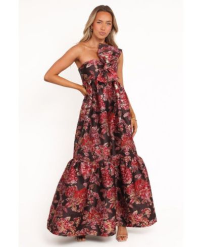 Petal and Pup Women's Betina Bow Front Maxi Dress - Brown Floral