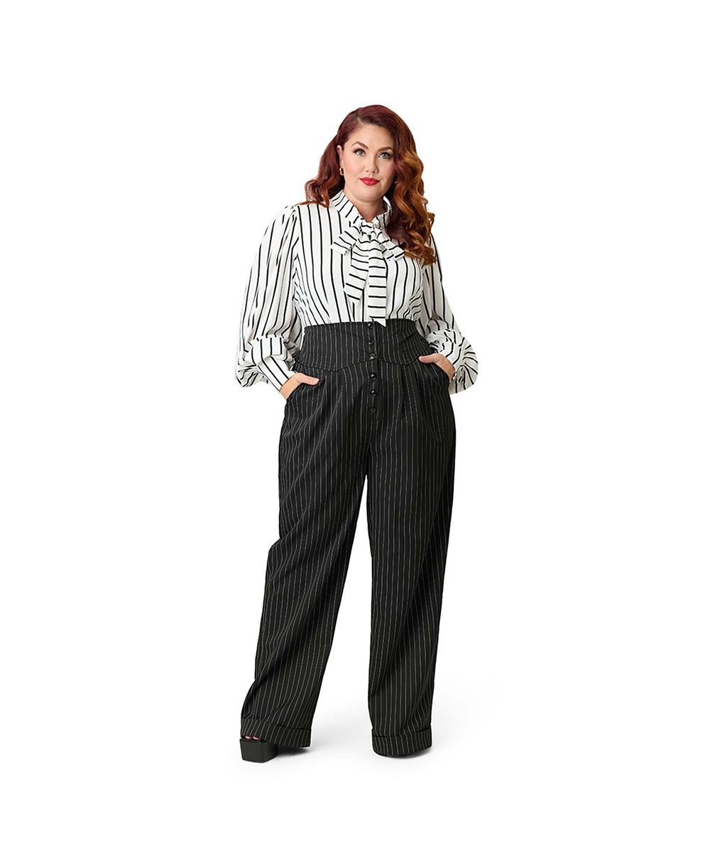 Unique Vintage Plus Size High Waist Trouser