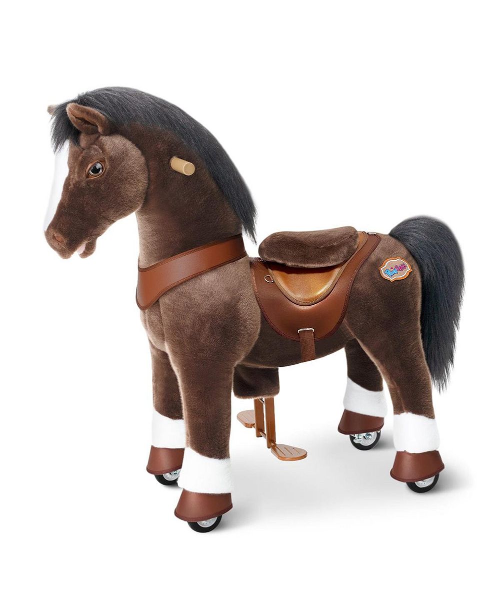 PonyCycle Model Y Chocolate Brown Horse Rideable Toy для детей 4-7 лет