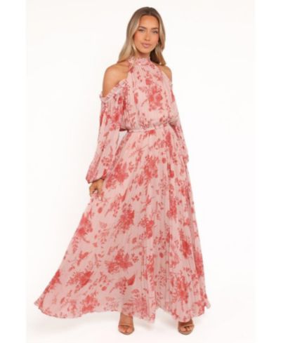 Petal and Pup Women's Hilary Pleated Maxi Dress - Red Floral