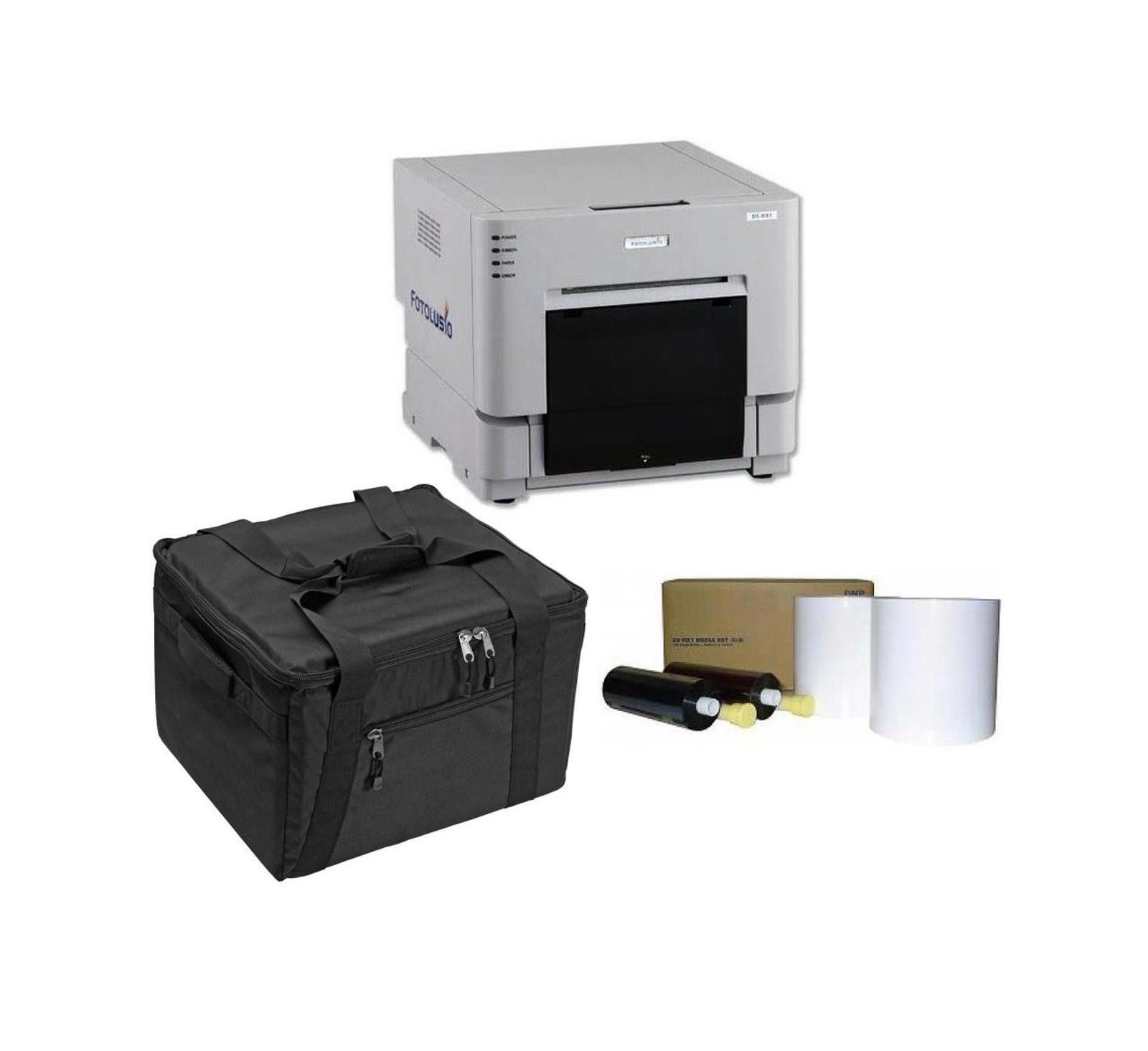 DNP DS-RX1HS 6" Dye Sublimation Printer, 290 4x6" Prints Per Hour - BUNDLE - with 4x6" Media, 700 Prints Per Roll, 2 Rolls and Protective Carrying