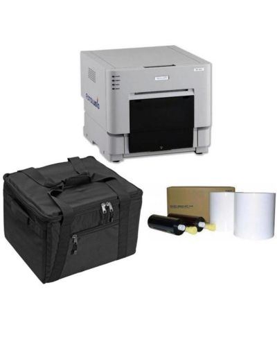 DNP DS-RX1HS 6" Dye Sublimation Printer, 290 4x6" Prints Per Hour - BUNDLE - with 4x6" Media, 700 Prints Per Roll, 2 Rolls and Protective Carrying