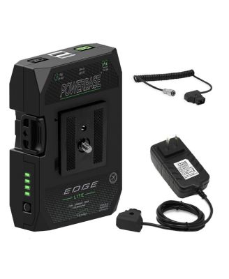 Core SWX PowerBase Edge Lite 49Wh 14.8V Small Form Cine Base Battery Pack and 1.5A Single-Position D-Tap Charger With Coiled D-Tap to 2-Pin Cable