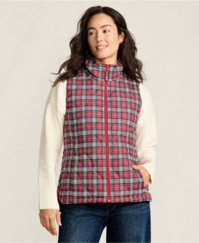 Lands' End Женский стеганый утепленный жилет с принтом FeatherFree