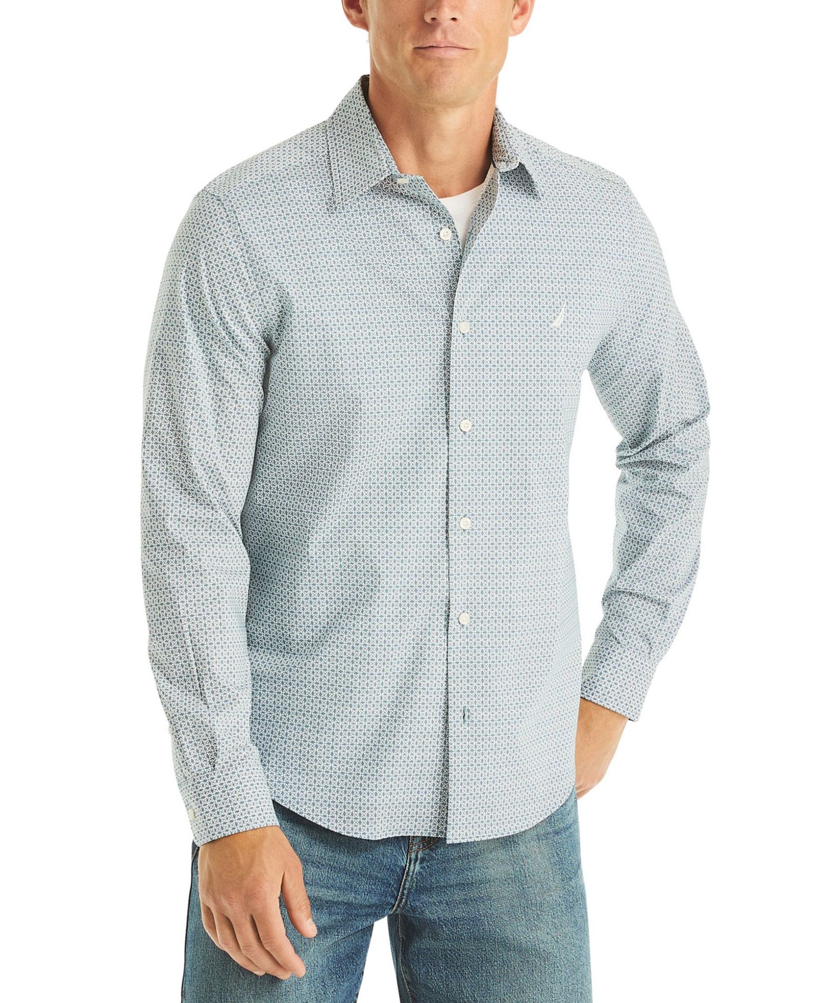 Nautica Men's Printed Long-Sleeve Shirt