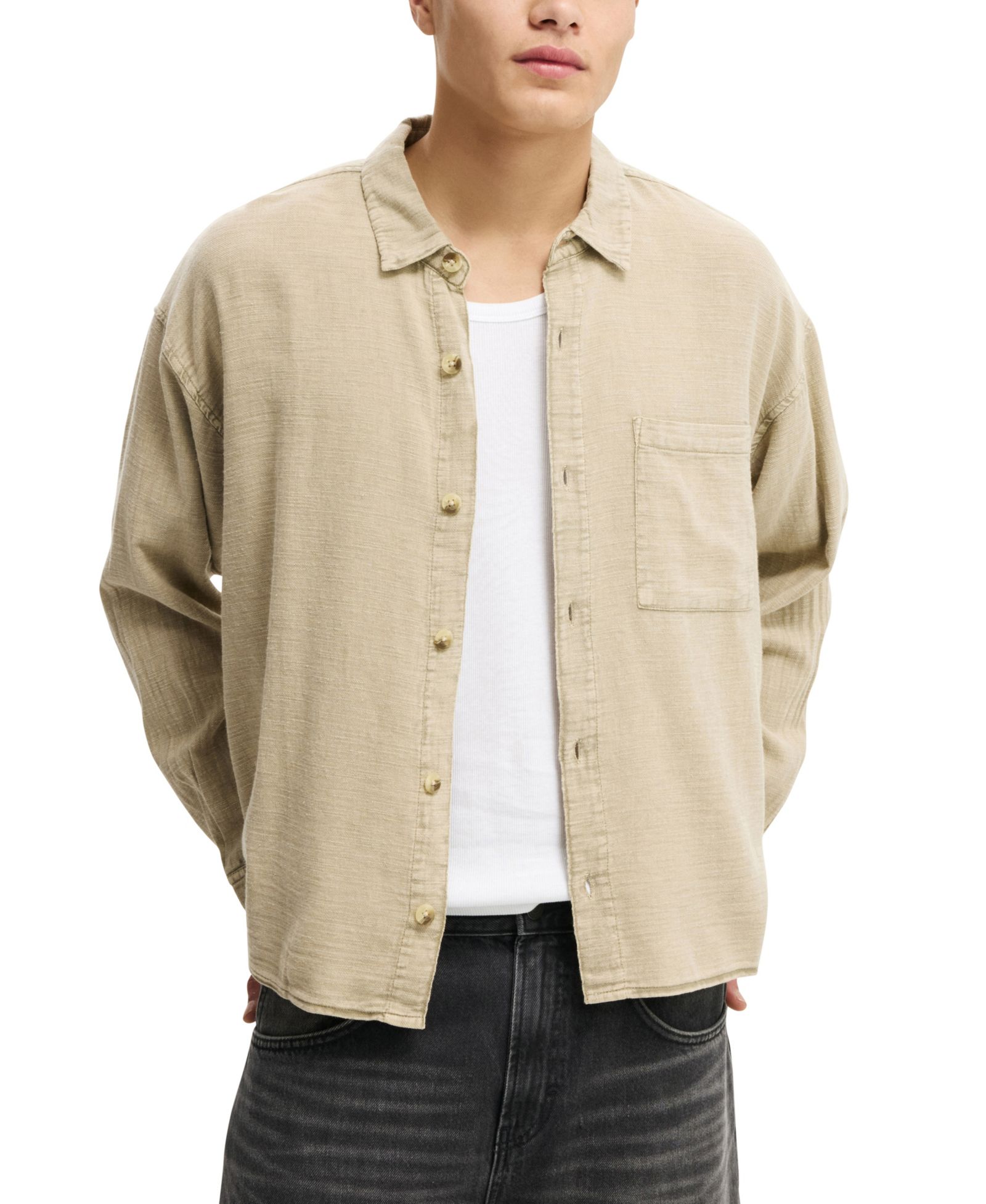 Мужская рубашка COTTON ON Washed Long-Sleeve