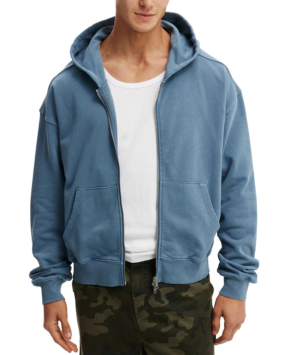 COTTON ON Men's Cropped Zip Up Hoodie