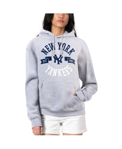 G-III 4Her by Carl Banks Women's Heather Gray New York Yankees City Graphic Pullover Hoodie