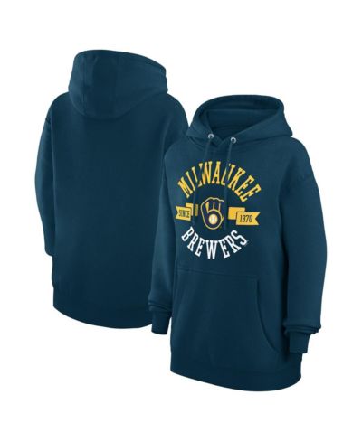 G-III 4Her by Carl Banks Women's Navy Milwaukee Brewers City Graphic Pullover Hoodie
