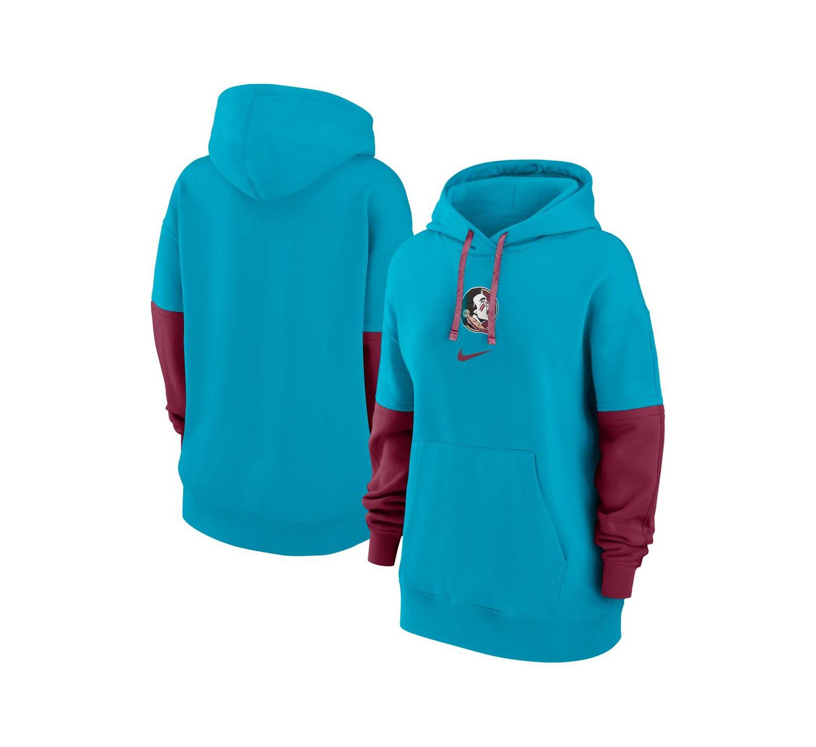 Женская безразмерная толстовка Nike Turquoise Florida State Seminoles Oversized Essential Fleece Hoodie