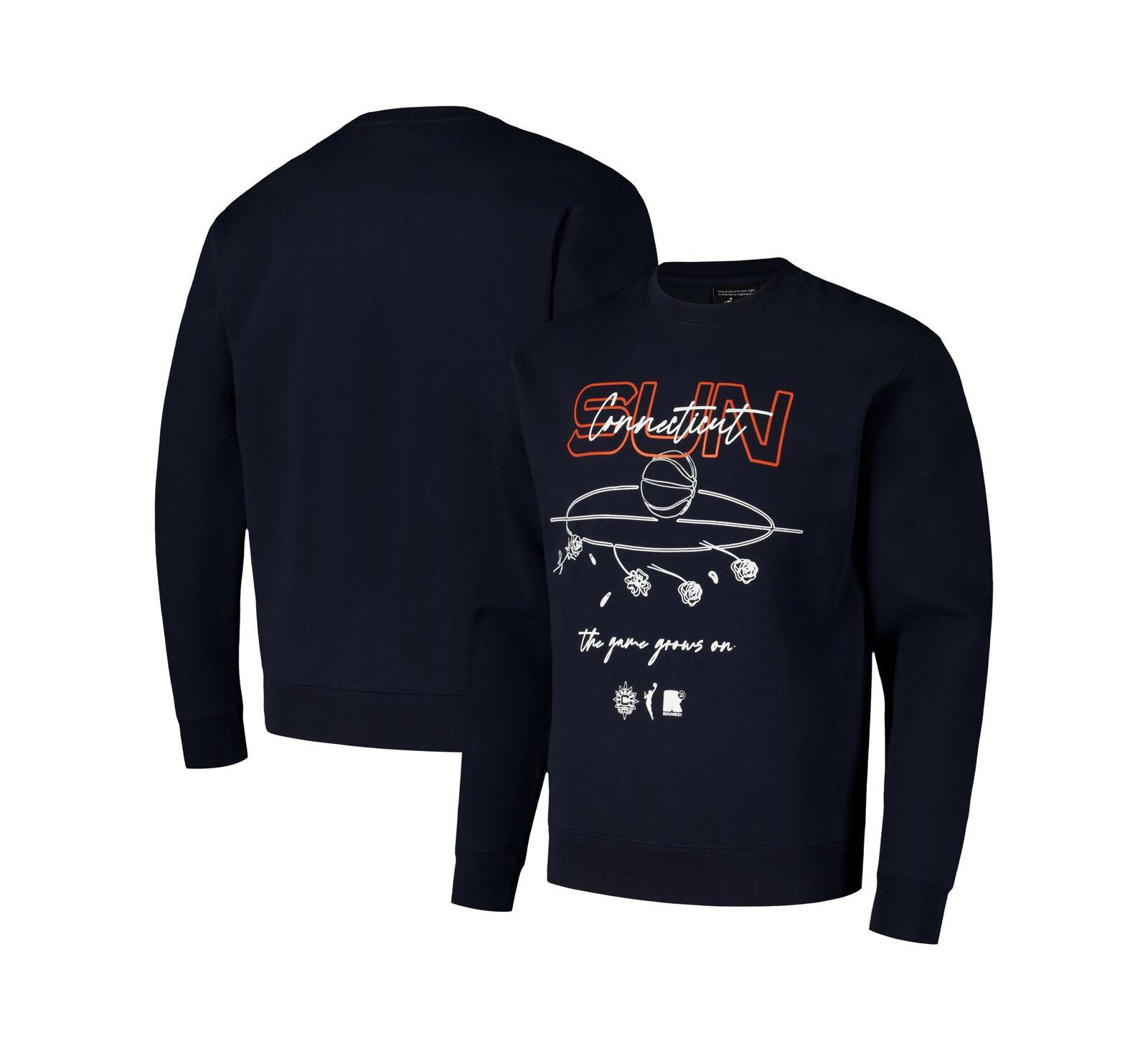 Свитшот Round21 Navy Connecticut Sun Bloom Crew Pullover для мужчин и женщин