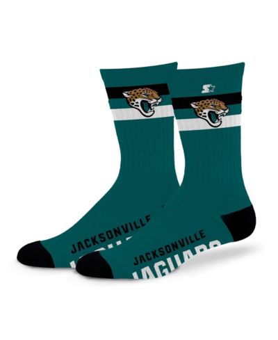 Мужские и женские носки Starter Jacksonville Jaguars Team Color Two-Stripe Crew