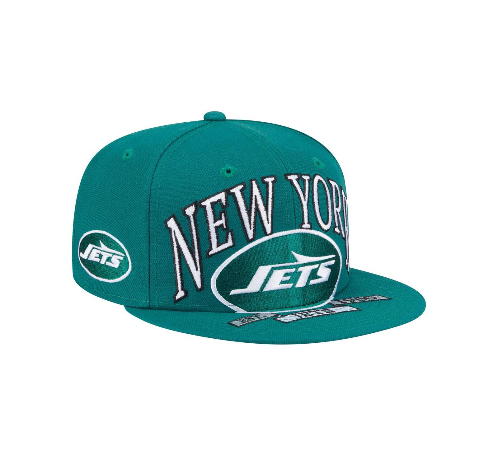 Мужская кепка New Era Men's Green New York Jets Oversized 59FIFTY Fitted Hat