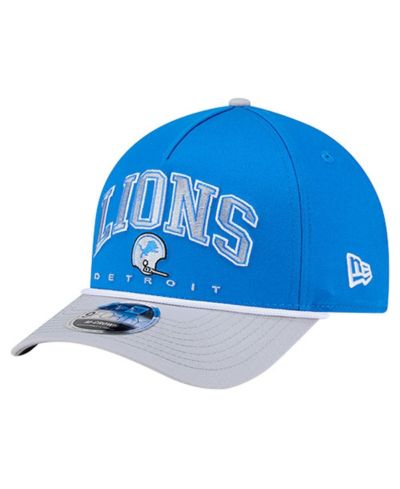 Мужская кепка New Era Blue Detroit Lions Throwback Arch 9FORTY A-Frame Adjustable