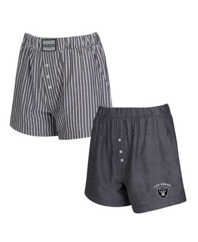 Женский набор боксеров Concepts Sport Las Vegas Raiders, 2 шт, угольный цвет