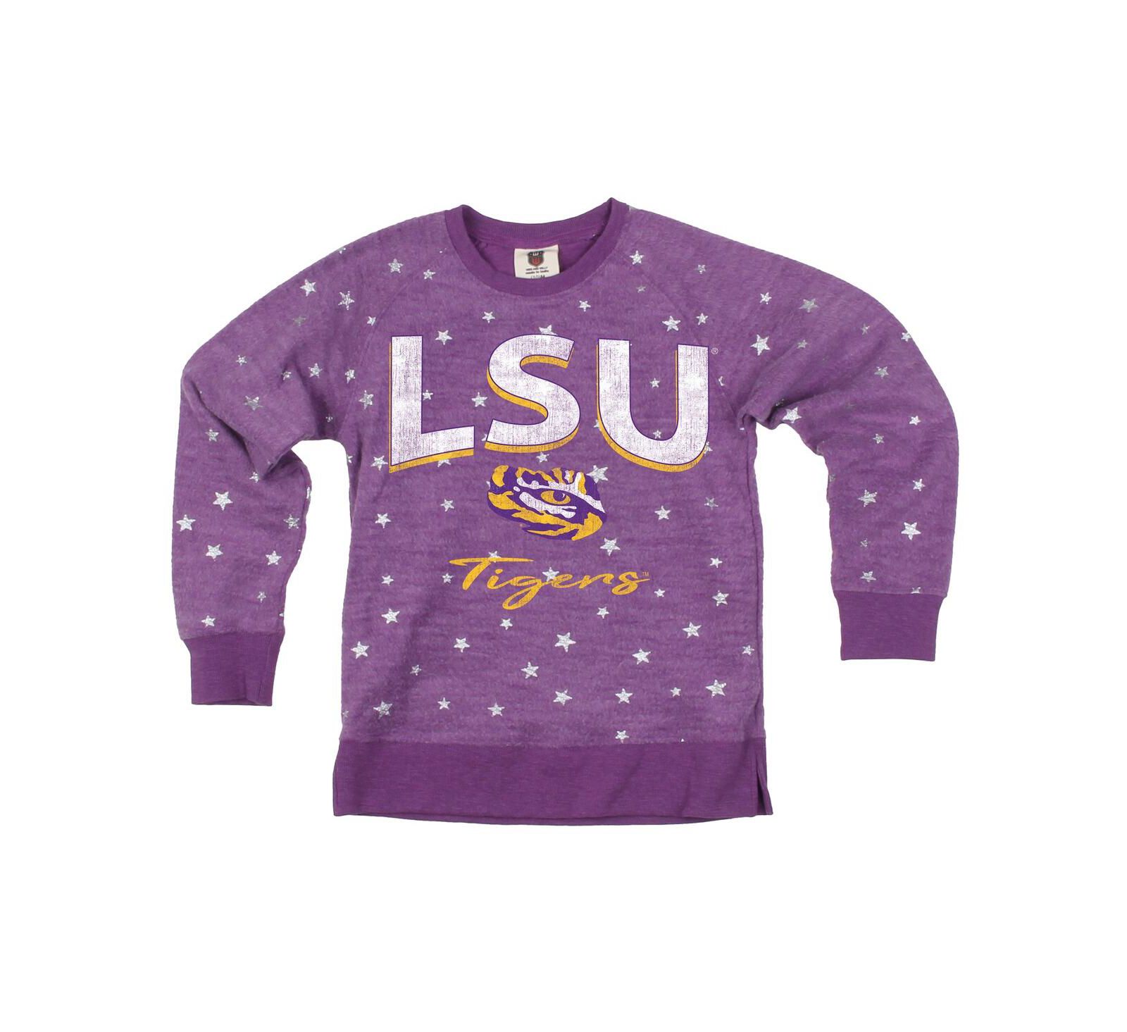 Детский свитшот Wes & Willy Purple LSU Tigers Shimmer Star Reverse