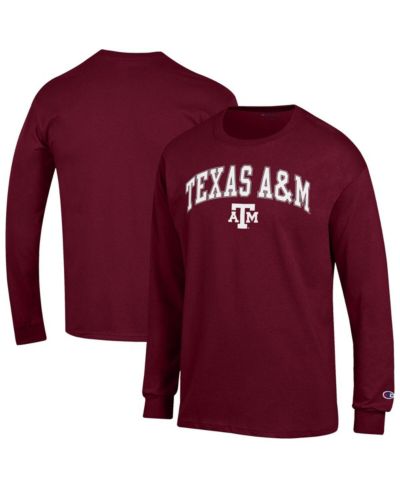 Мужская футболка Champion Maroon Texas A&M Aggies Arch Over Logo Long Sleeve